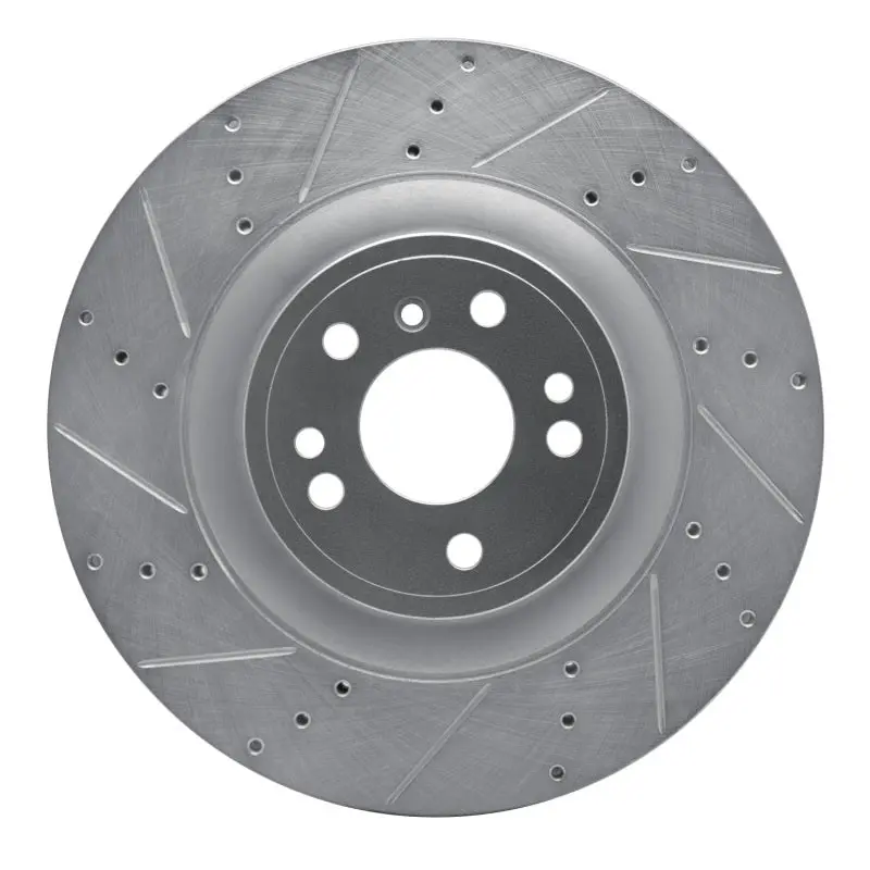 R1 13-19 Mercedes-Benz Gl350 Front Left Drilled & Slotted Silver Brake Rotor 1