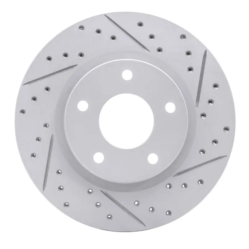 R1 13-19 Nissan Sentra Front Right Drilled & Slotted Geo-Carbon Rotor 1