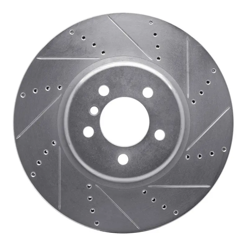 R1 13-20 Bmw 335I Xdrive Front Right Drilled & Slotted Silver Brake Rotor 1