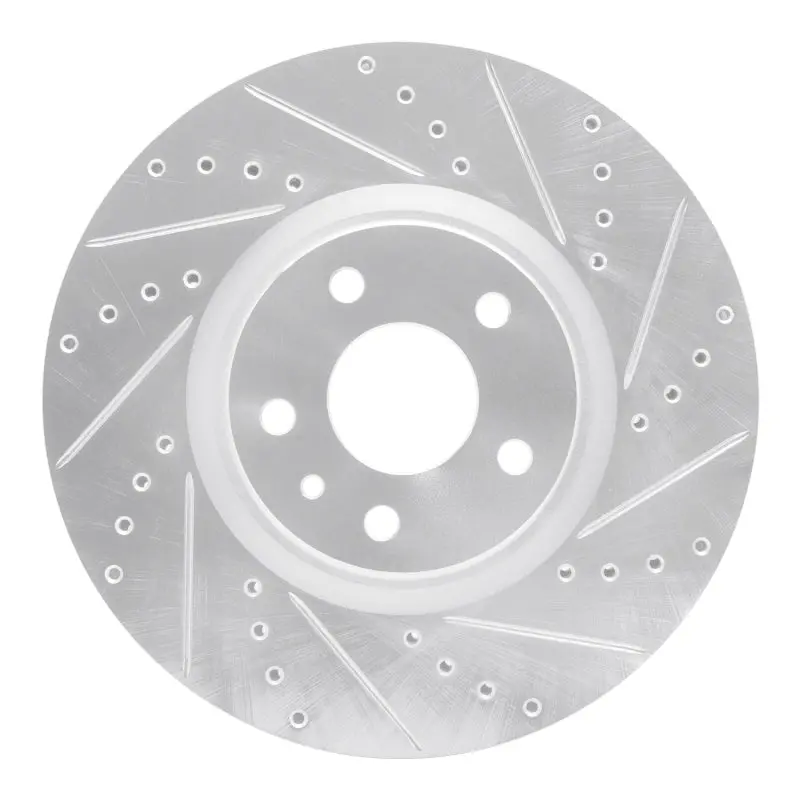 R1 13-20 Ford Fusion Front Right Drilled & Slotted Silver Brake Rotor 1