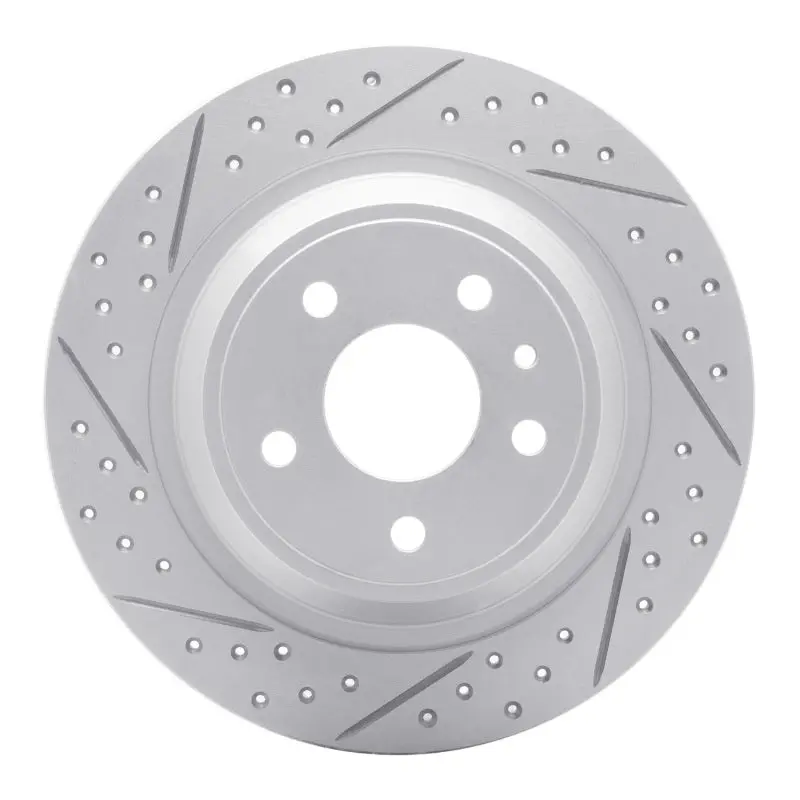 R1 13-20 Ford Fusion Rear Left Drilled & Slotted Geo-Carbon Rotor 1