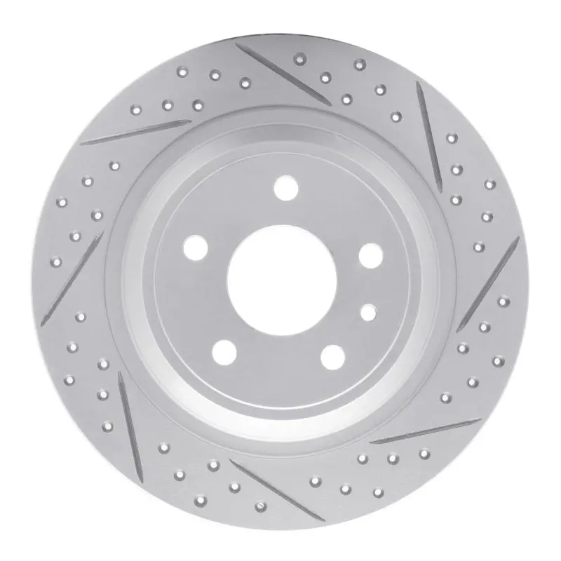 R1 13-20 Ford Fusion Rear Right Drilled & Slotted Geo-Carbon Rotor 1