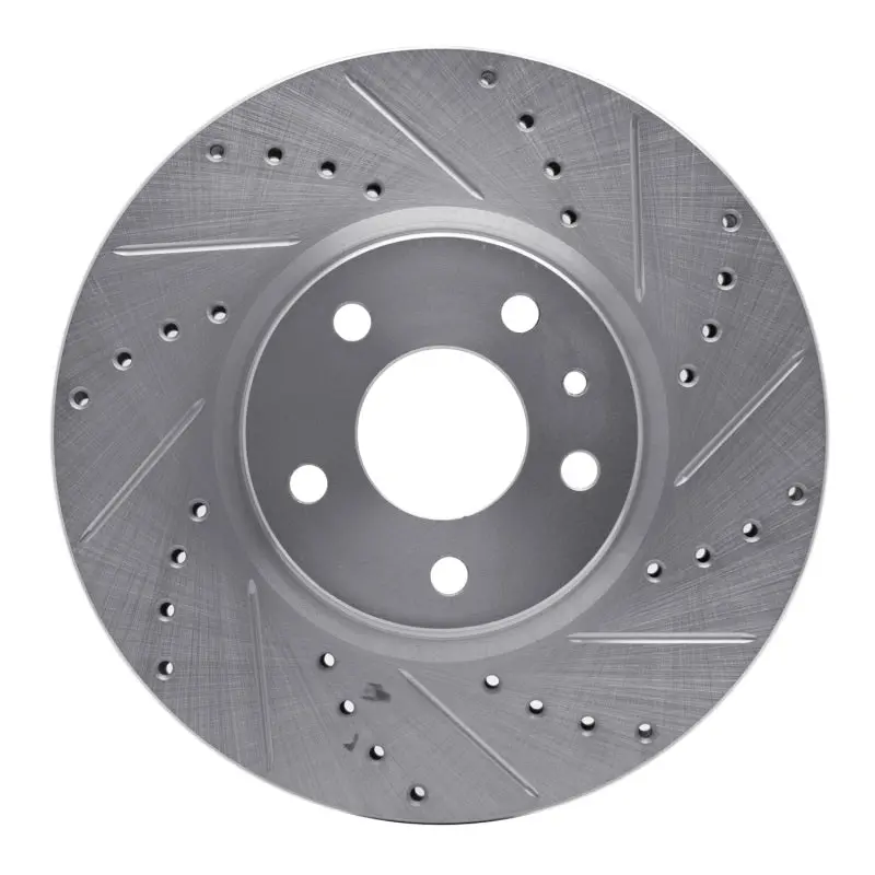 R1 13-20 Ford Special Service Police Sedan Front Right Drilled & Slotted Silver Brake Rotor 1