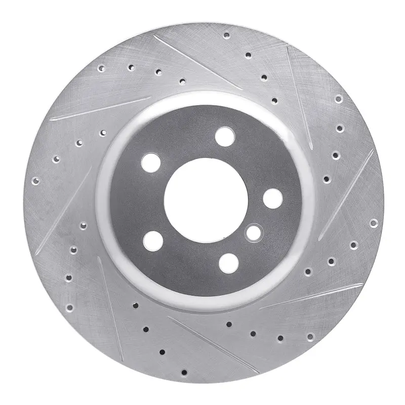 R1 13-21 Bmw 230I Xdrive Rear Right Drilled & Slotted Silver Brake Rotor 1
