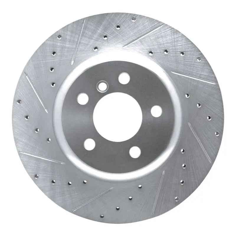 R1 13-21 Bmw 428I Rear Left Drilled & Slotted Silver Brake Rotor 1