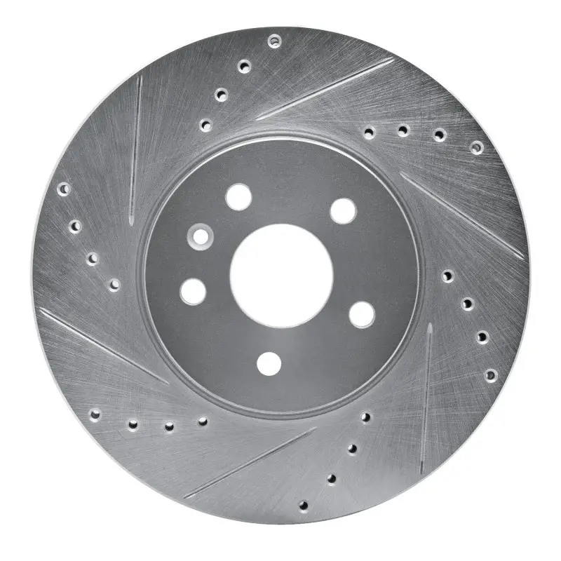 R1 13-22 Buick Encore Front Left Drilled & Slotted Silver Brake Rotor 1