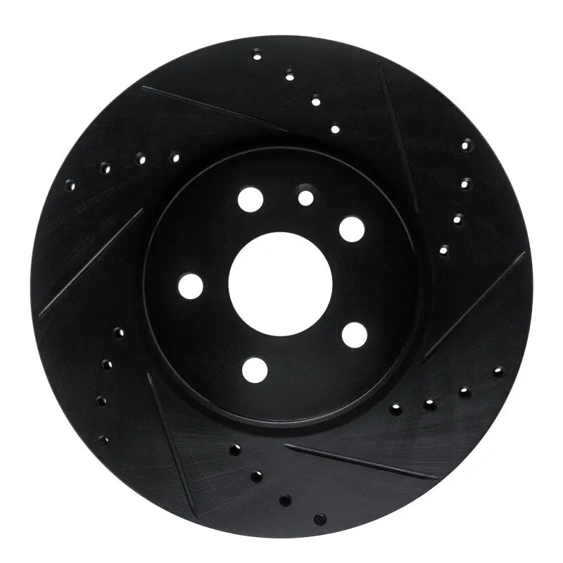 R1 13-22 Buick Encore Front Right Drilled & Slotted Black Brake Rotor 1