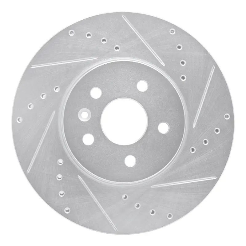 R1 13-22 Buick Encore Front Right Drilled & Slotted Silver Brake Rotor 1