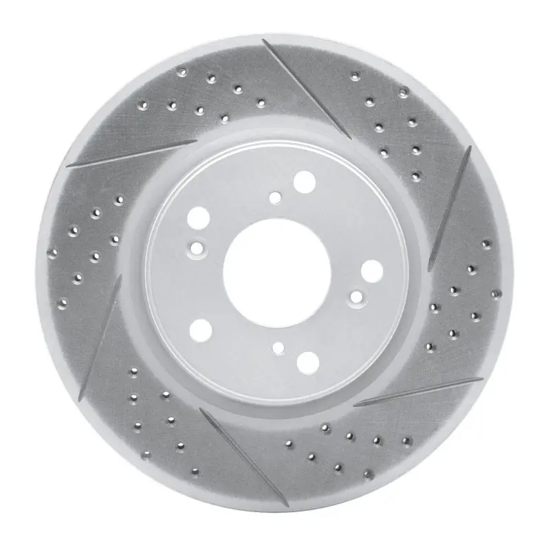 R1 13-22 Honda Accord Sedan Front Right Drilled & Slotted Geo-Carbon Rotor 1