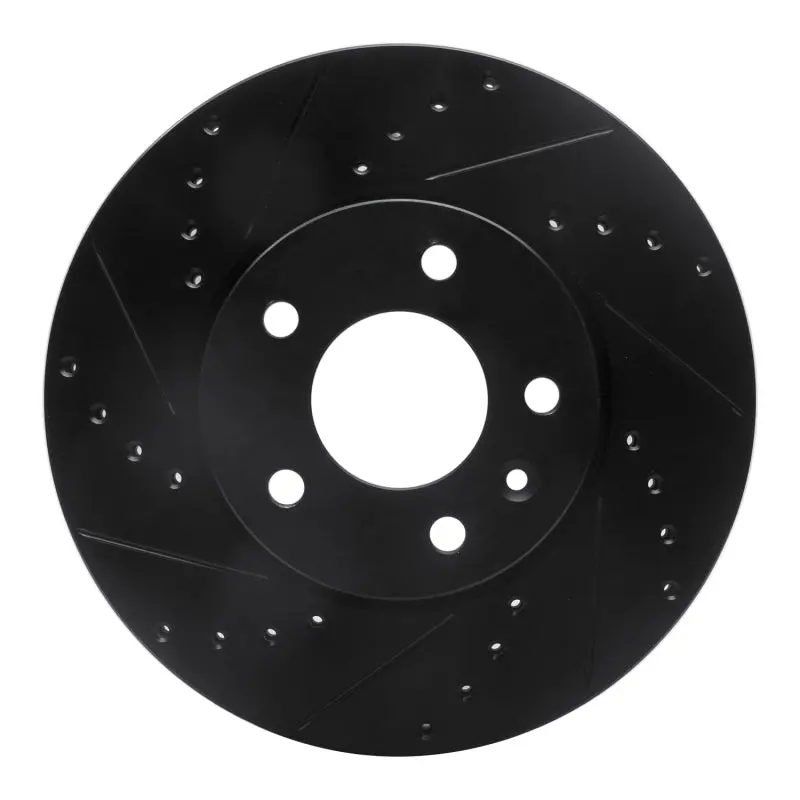 R1 13-25 Cadillac Ats Front Left Drilled & Slotted Black Brake Rotor 1