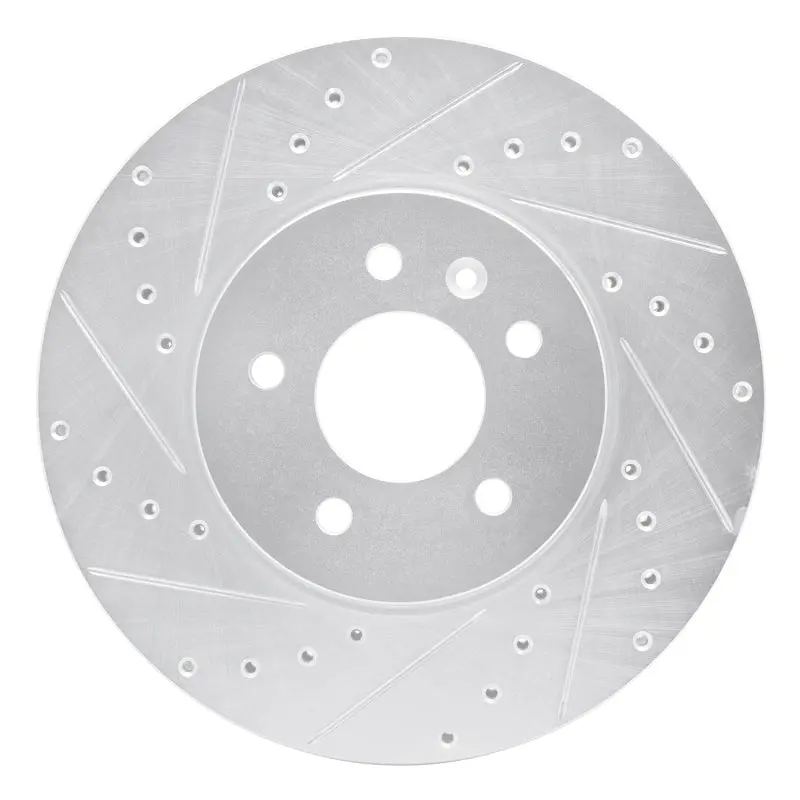 R1 13-25 Cadillac Ats Front Left Drilled & Slotted Silver Brake Rotor 1
