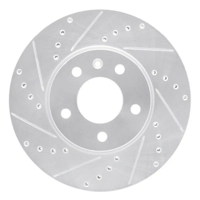 R1 13-25 Cadillac Ats Front Left Drilled & Slotted Silver Brake Rotor 1