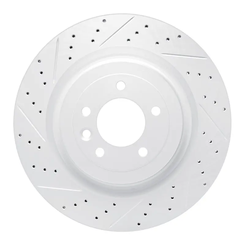 R1 13-25 Land Rover Defender 110 Rear Left Drilled & Slotted Geo-Carbon Rotor 1