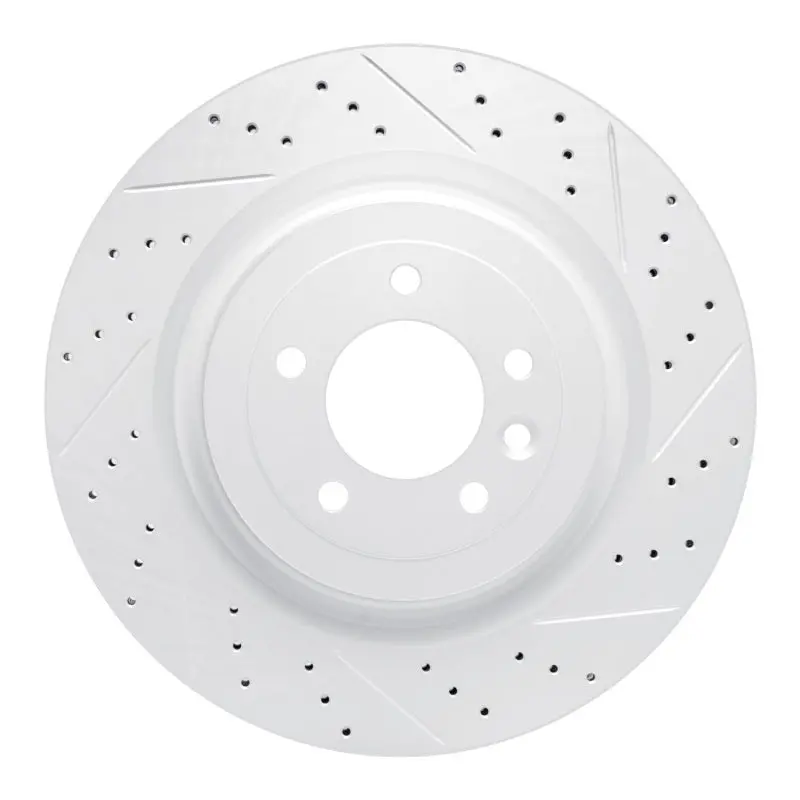R1 13-25 Land Rover Defender 130 Rear Right Drilled & Slotted Geo-Carbon Rotor 1