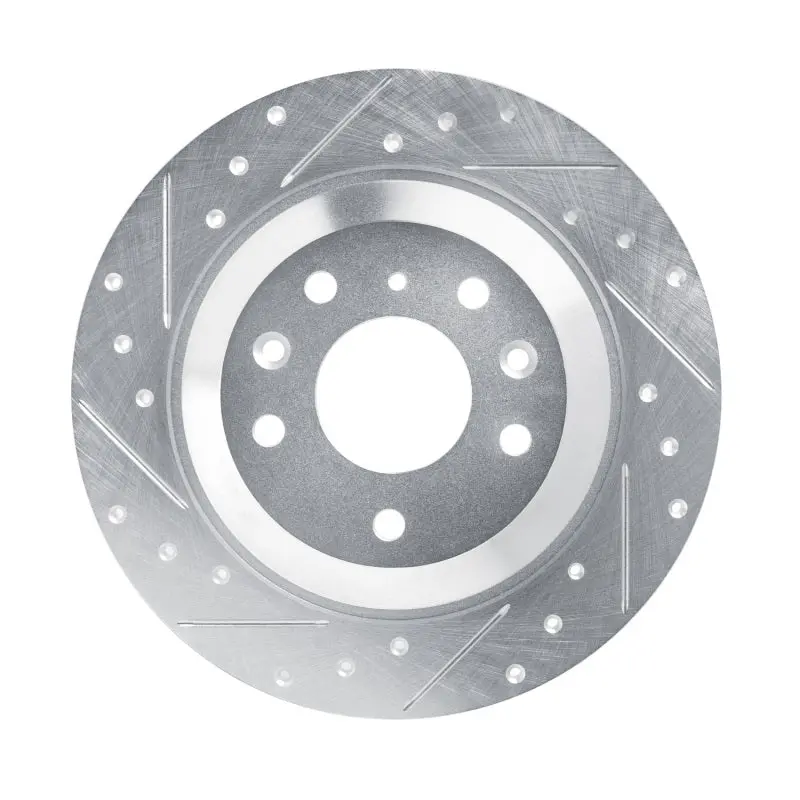 R1 13-25 Mazda Cx-30 Rear Left Drilled & Slotted Silver Brake Rotor 1