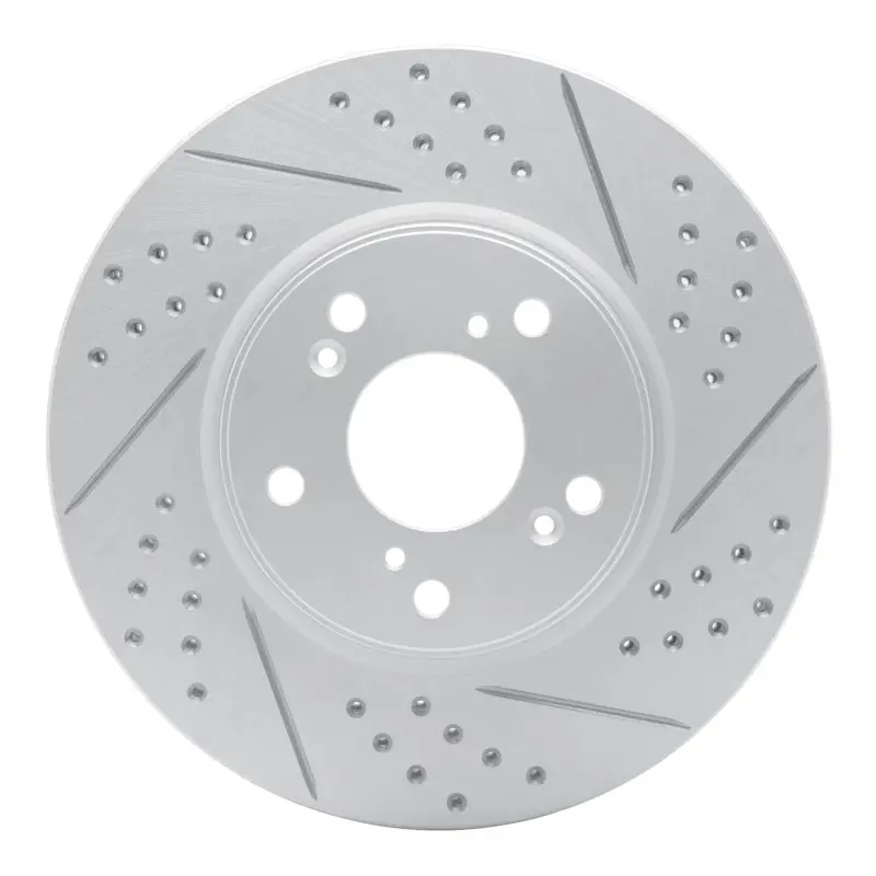 R1 13-26 Honda Hr-V Front Right Drilled & Slotted Geo-Carbon Rotor 1