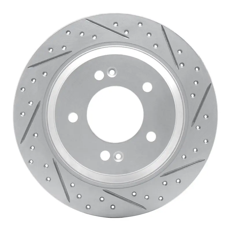 R1 13-26 Hyundai Kona Rear Right Drilled & Slotted Geo-Carbon Rotor 1