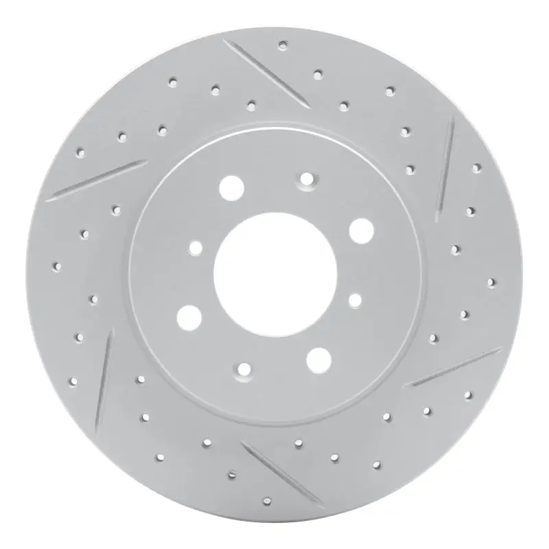 R1 14-15 Mitsubishi Mirage Front Right Drilled & Slotted Geo-Carbon Rotor 1