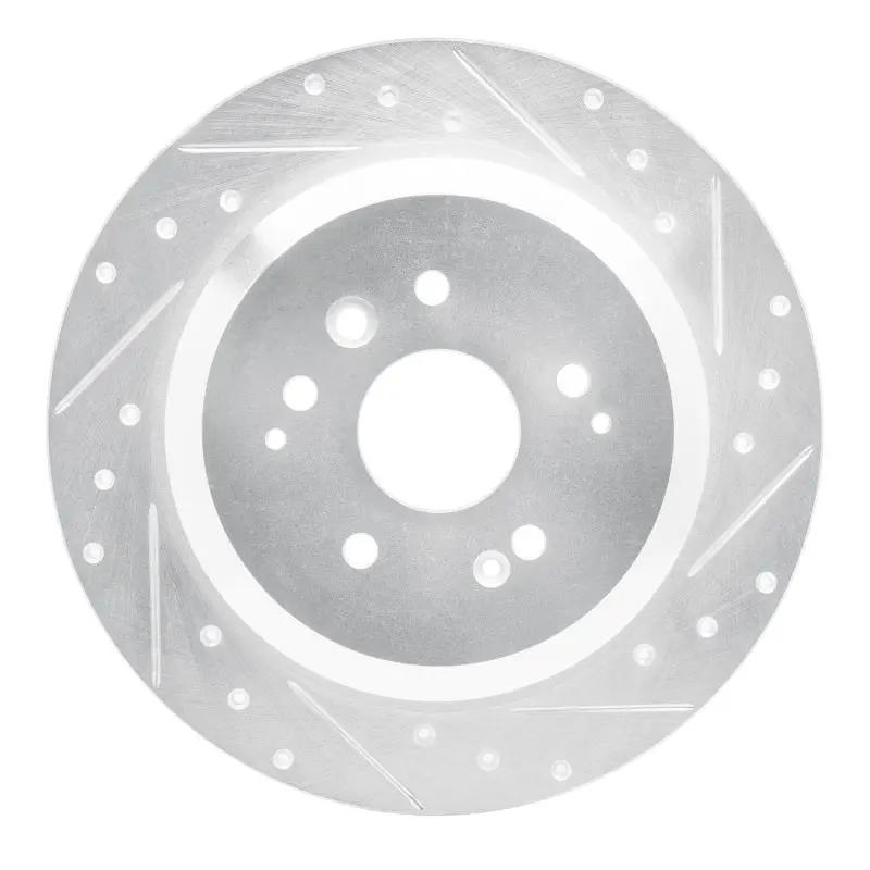 R1 14-16 Acura Mdx Rear Right Drilled & Slotted Silver Brake Rotor 1