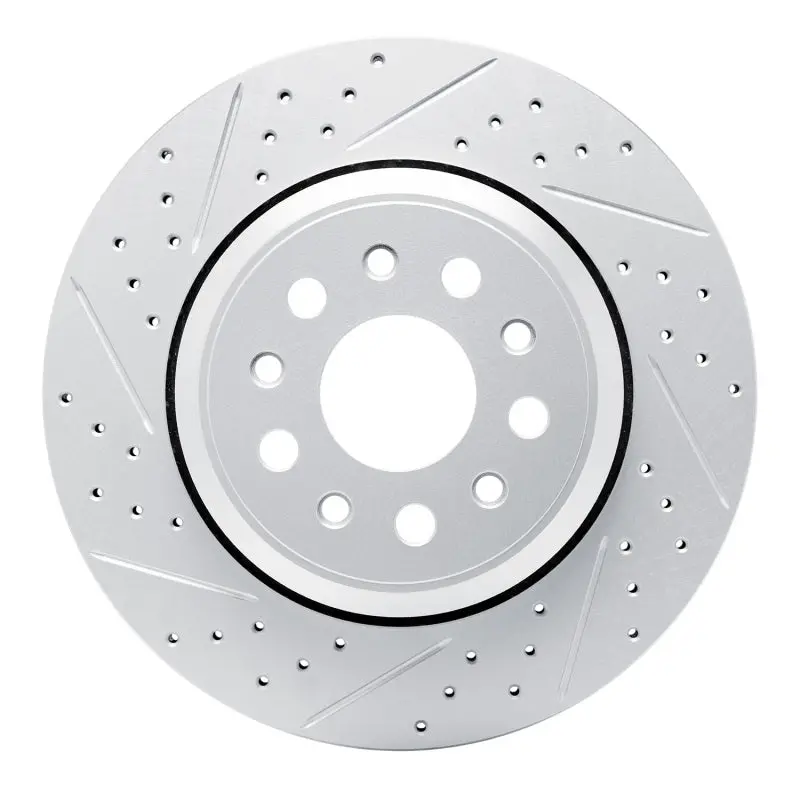 R1 14-16 Maserati Ghibli Rear Left Drilled & Slotted Geo-Carbon Rotor 1