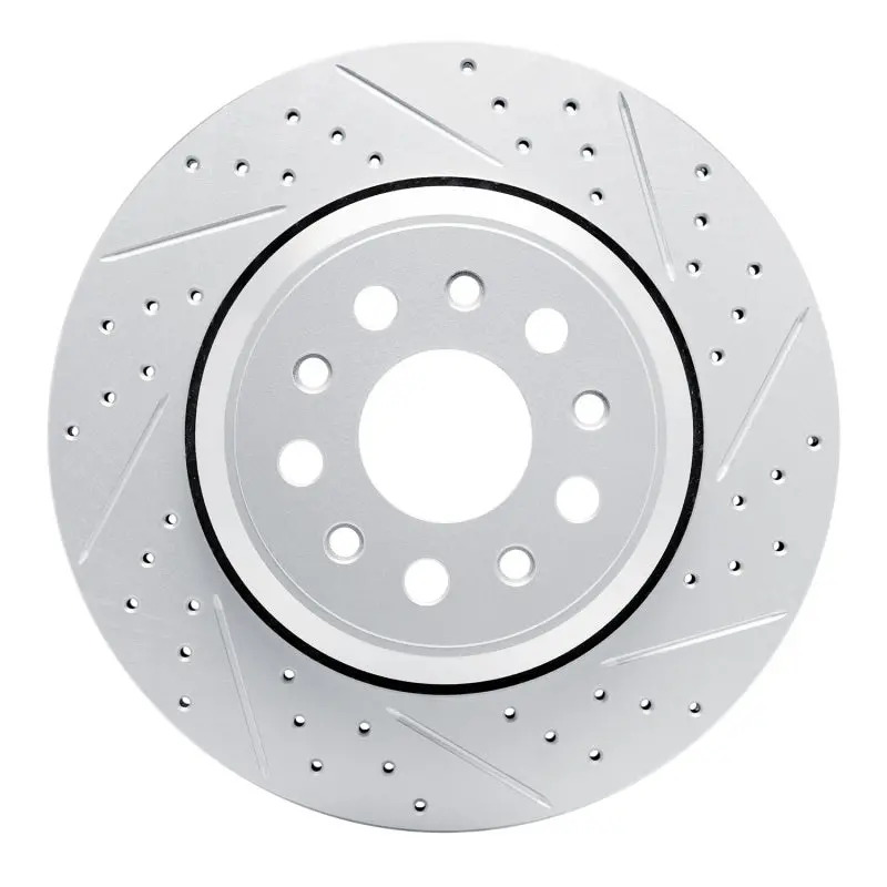 R1 14-16 Maserati Ghibli Rear Right Drilled & Slotted Geo-Carbon Rotor 1