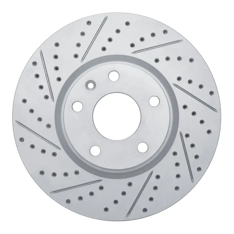 R1 14-19 Chevrolet Corvette Front Left Drilled & Slotted Geo-Carbon Rotor 1