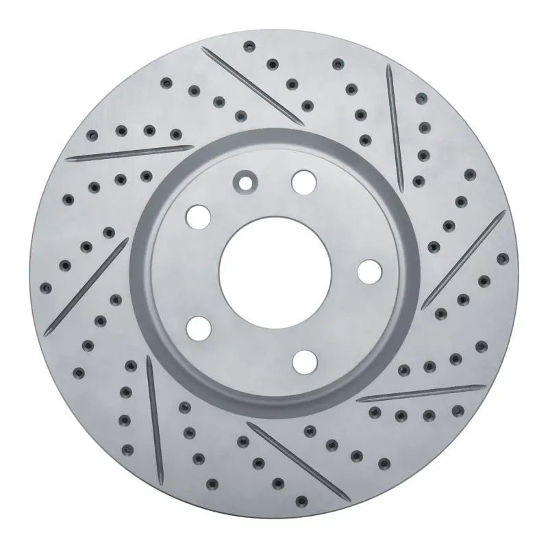 R1 14-19 Chevrolet Corvette Front Right Drilled & Slotted Geo-Carbon Rotor 1