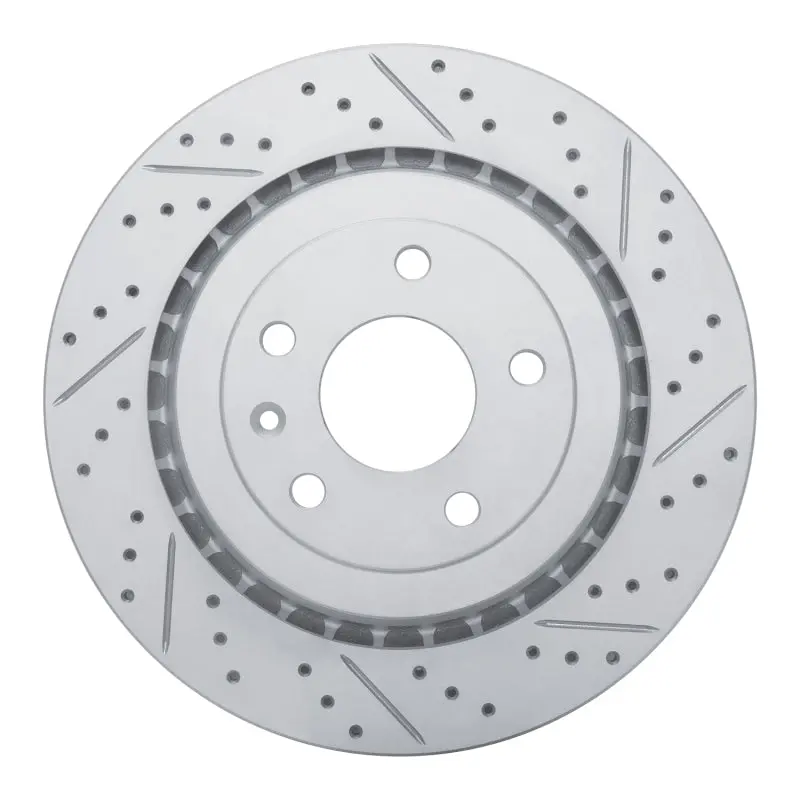 R1 14-19 Chevrolet Corvette Rear Right Drilled & Slotted Geo-Carbon Rotor 1