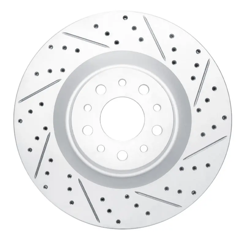 R1 14-19 Fiat 500L Front Right Drilled & Slotted Geo-Carbon Rotor 1