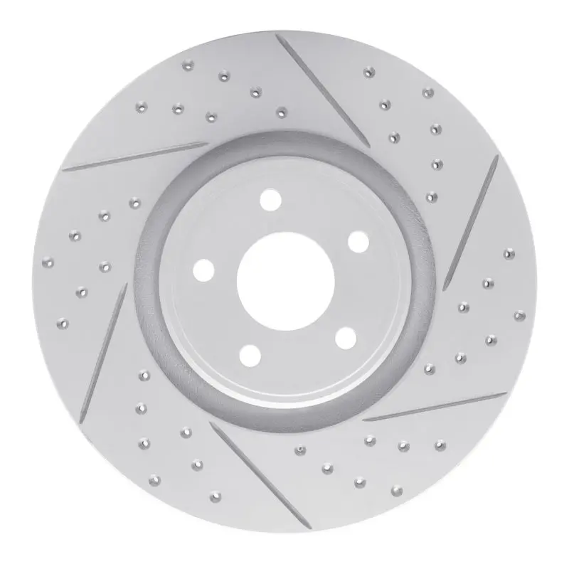 R1 14-19 Ford Focus Front Right Drilled & Slotted Geo-Carbon Rotor 1