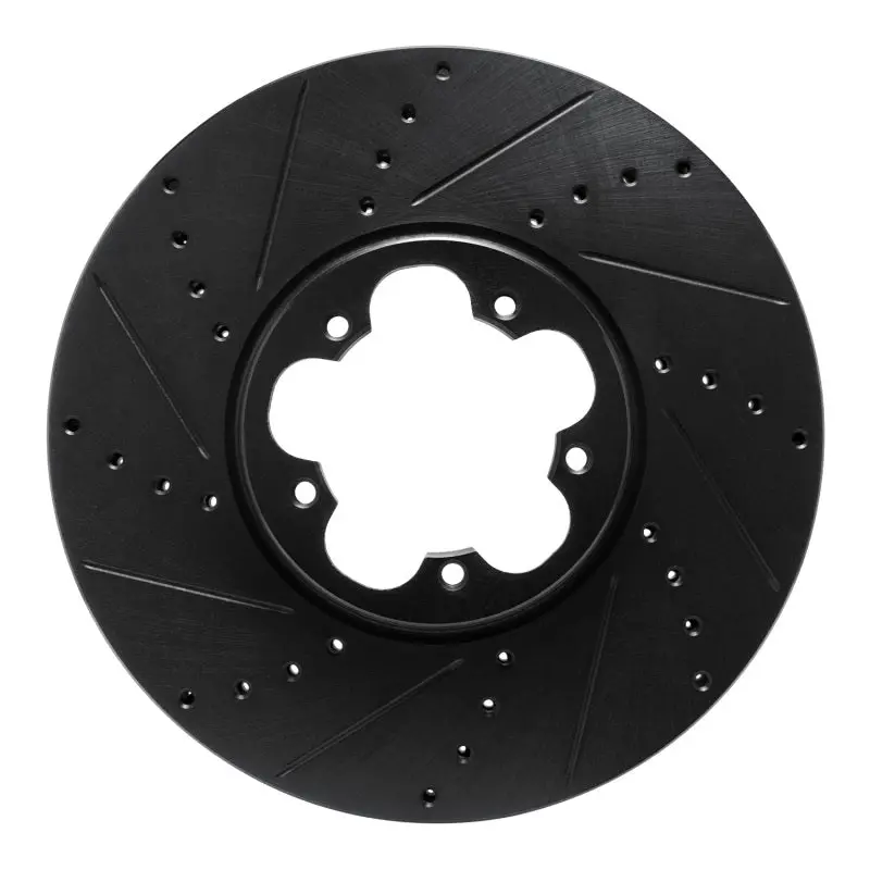 R1 14-19 Ford Transit-350/Srw Front Left Drilled & Slotted Black Brake Rotor 1