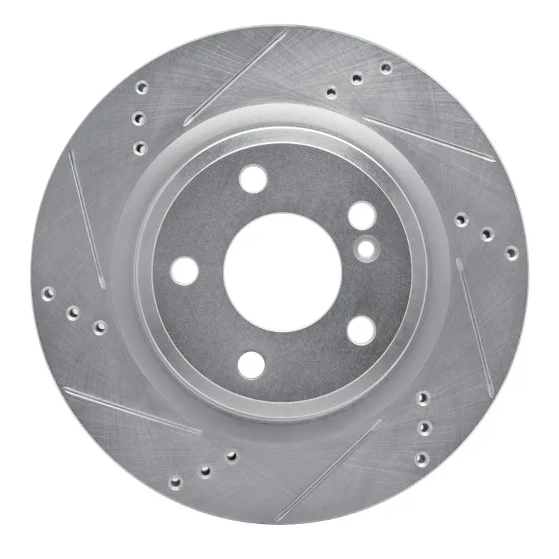 R1 14-19 Mercedes-Benz Gla250 (Mexico) Rear Left Drilled & Slotted Silver Brake Rotor 1