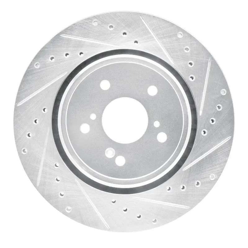 R1 14-20 Acura Mdx Front Right Drilled & Slotted Silver Brake Rotor 1
