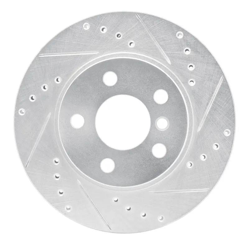R1 14-21 Bmw I3 Front Right Drilled & Slotted Silver Brake Rotor 1