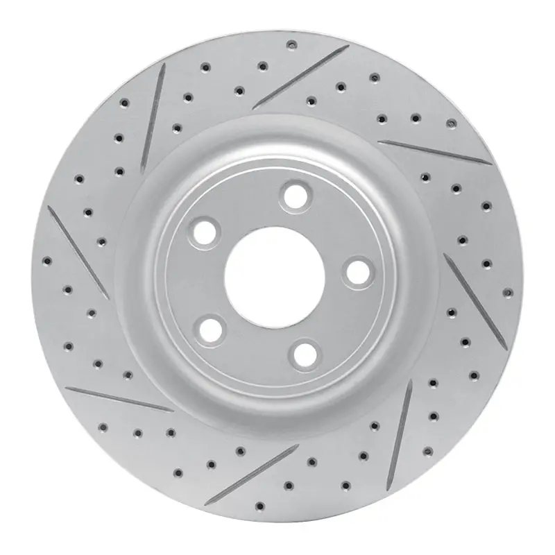 R1 14-21 Jaguar Xj Rear Left Drilled & Slotted Geo-Carbon Rotor 1