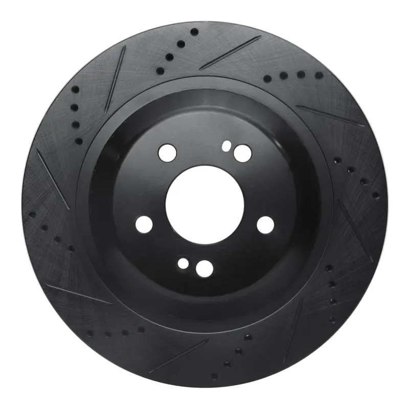 R1 14-21 Mercedes-Benz Maybach S560 Rear Left Drilled & Slotted Black Brake Rotor 1