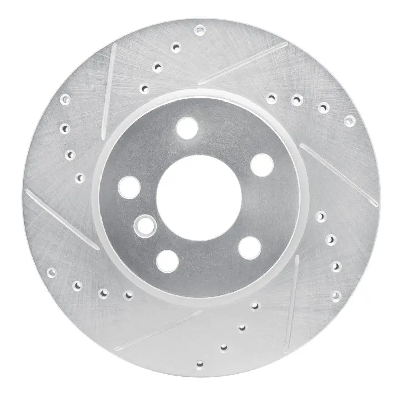 R1 14-21 Mini Cooper (Excl Clubman) Front Right Drilled & Slotted Silver Brake Rotor 1