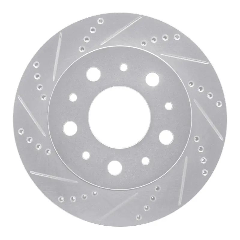 R1 14-21 Ram Promaster 2500 Rear Left Drilled & Slotted Silver Brake Rotor 1
