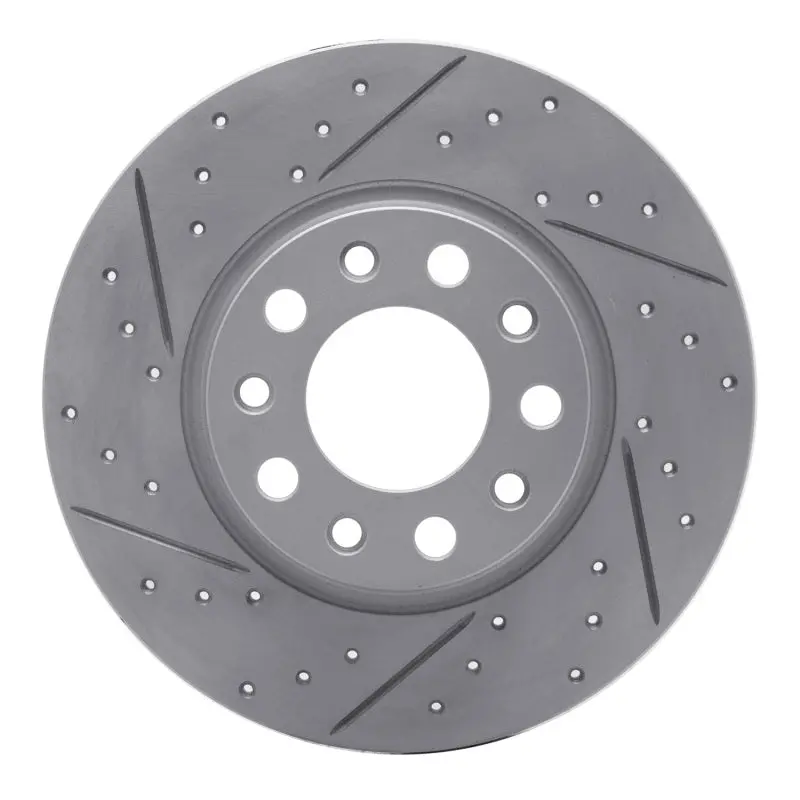 R1 14-22 Chrysler 200 Rear Left Drilled & Slotted Geo-Carbon Rotor 1