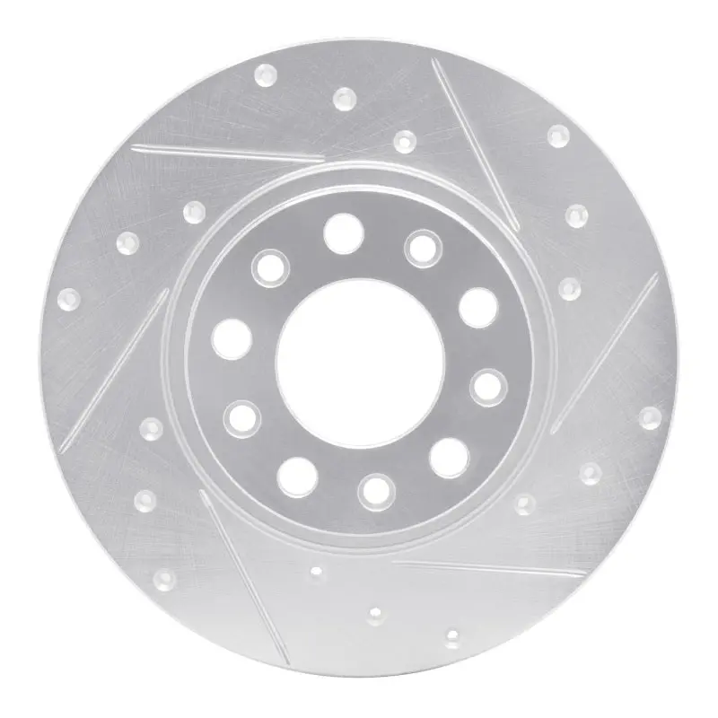 R1 14-22 Chrysler 200 Rear Right Drilled & Slotted Silver Brake Rotor 1