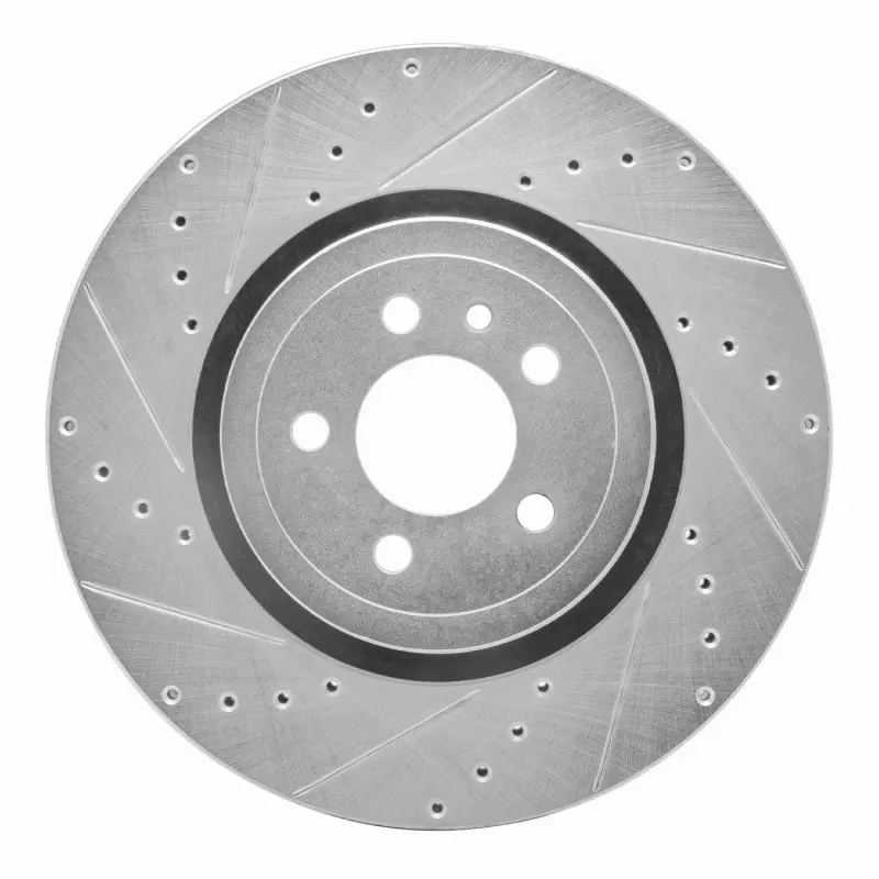R1 14-23 Dodge Charger Front Left Drilled & Slotted Silver Brake Rotor 1