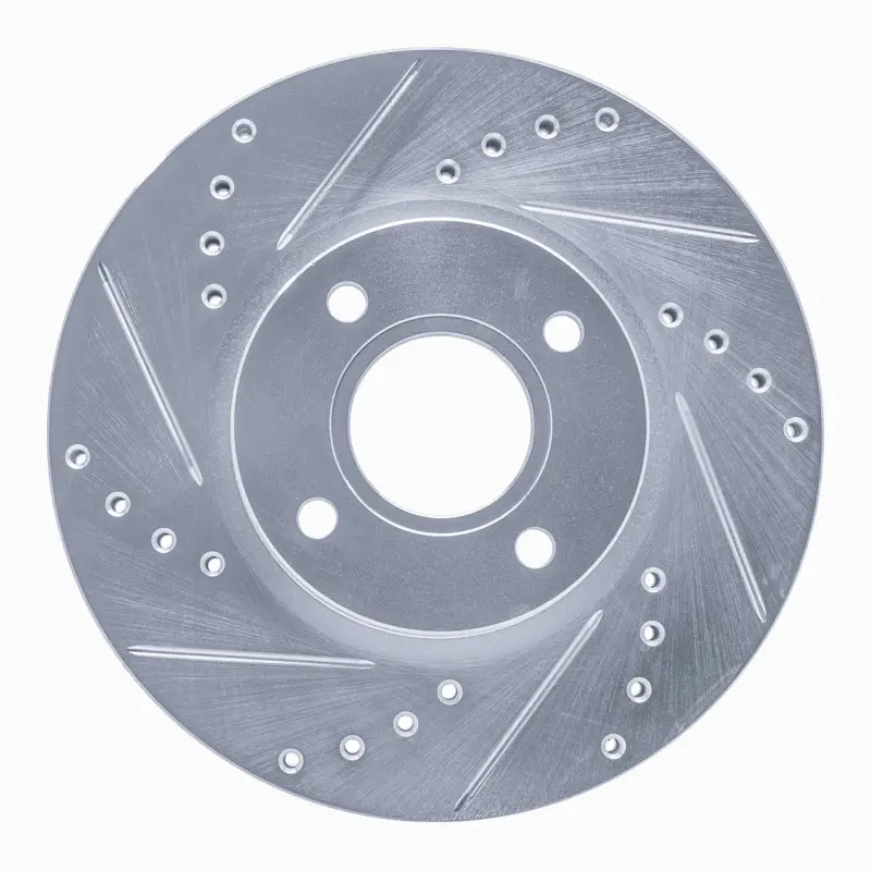 R1 14-23 Ford Fiesta (Usa/Canada) Front Left Drilled & Slotted Silver Brake Rotor 1