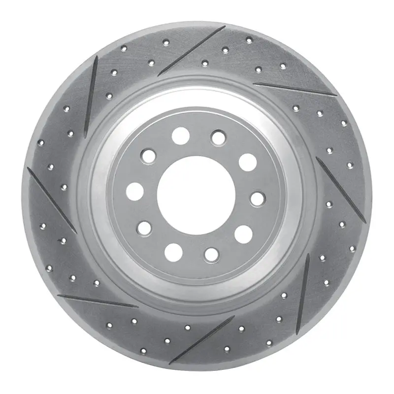 R1 14-23 Jeep Cherokee Rear Left Drilled & Slotted Geo-Carbon Rotor 1