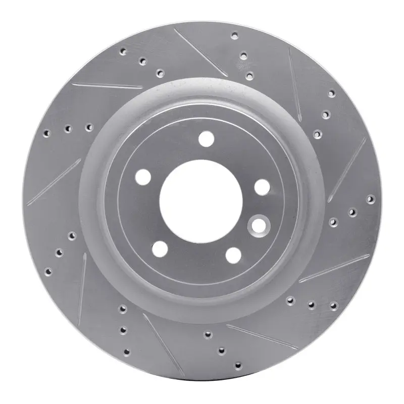 R1 14-24 Land Rover Range Rover Rear Right Drilled & Slotted Silver Brake Rotor 1