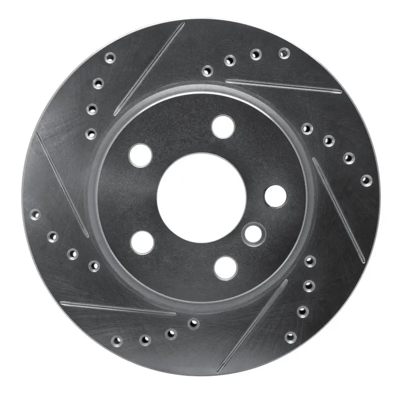 R1 14-24 Mini Cooper (Excl Clubman) Front Left Drilled & Slotted Silver Brake Rotor 1