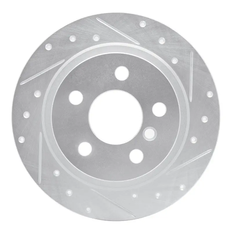 R1 14-25 Bmw 220I (Mexico) Rear Right Drilled & Slotted Silver Brake Rotor 1