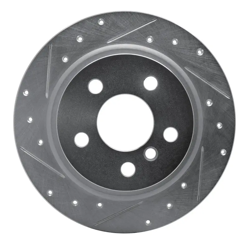 R1 14-25 Bmw I3 Rear Left Drilled & Slotted Silver Brake Rotor 1