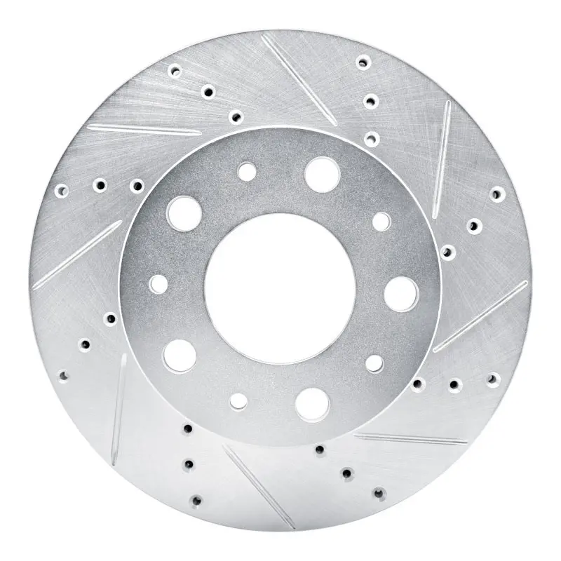 R1 14-25 Ram Promaster 1500 Front Right Drilled & Slotted Silver Brake Rotor 1