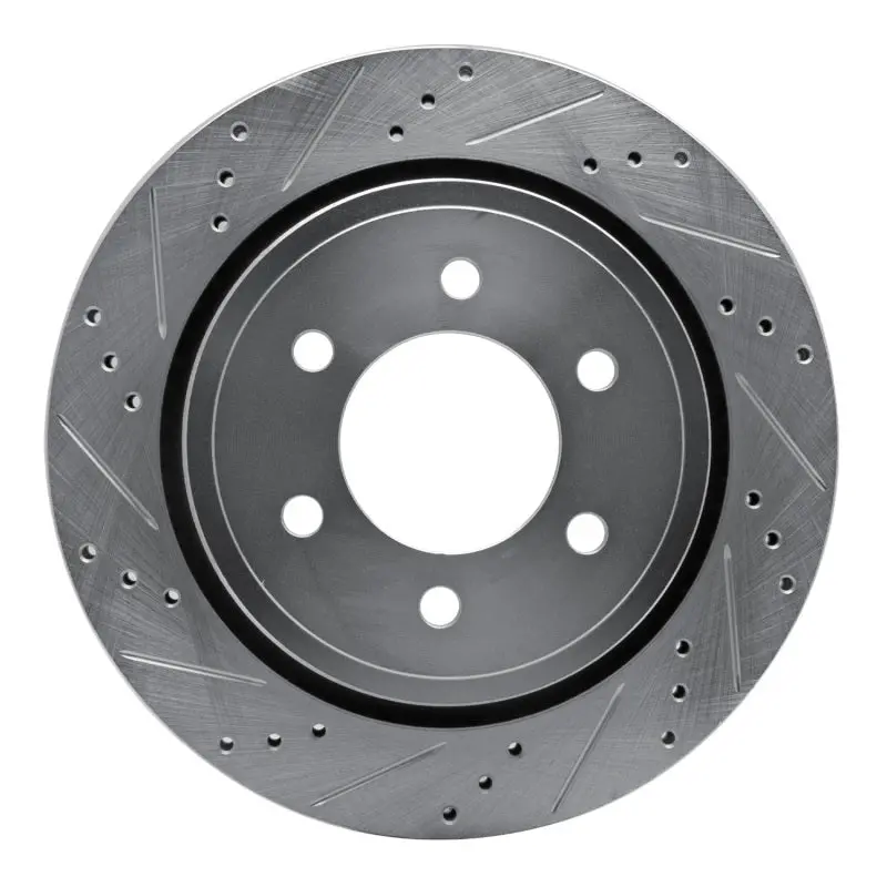 R1 15-17 Ford F-150 4Wd Rear Left Drilled & Slotted Silver Brake Rotor 1