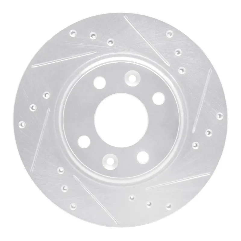 R1 15-19 Renault Logan (Mexico) Front Right Drilled & Slotted Silver Brake Rotor 1